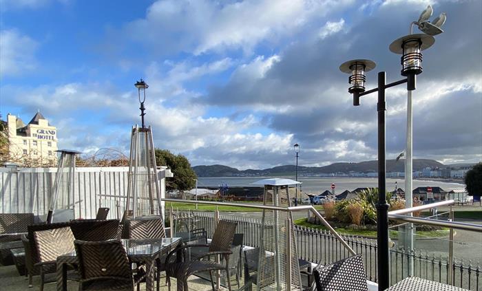 Terrace area at the Belmont Hotel.